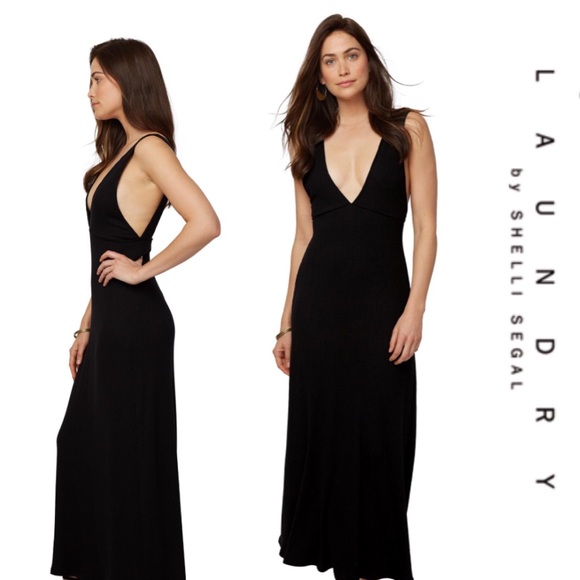 Laundry By Shelli Segal Dresses & Skirts - 🆕 LAUNDRY Shelli Segal • Black Jersey Racerback Maxi Dress • Size Small